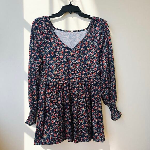SHEIN Dresses & Skirts - Orange Ditsy Floral Blouse or Mini Dress